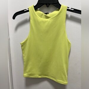 Express Body Contour High Compression High Neck Cropped Tank Citron Yellow